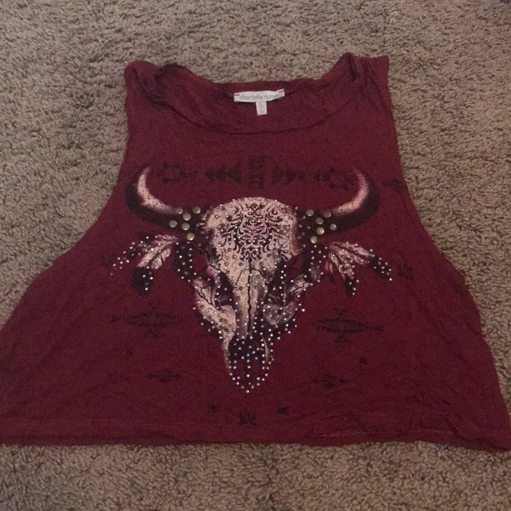 Graphic cropped tank